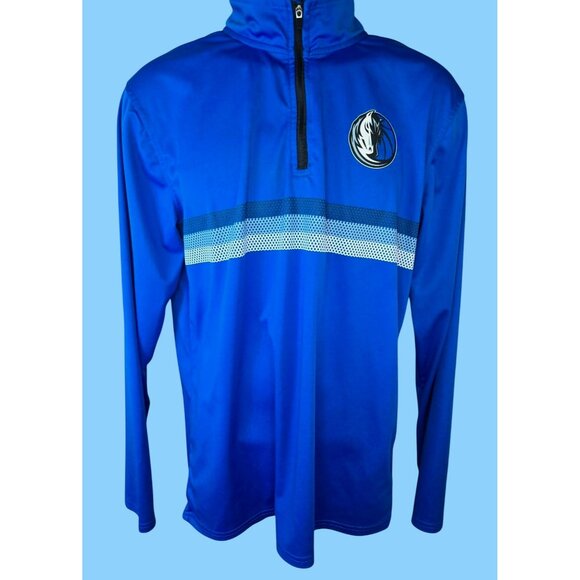 Dallas Mavericks NBA Mens Blue 1/4 Zip Pullover Medium - Picture 2 of 9